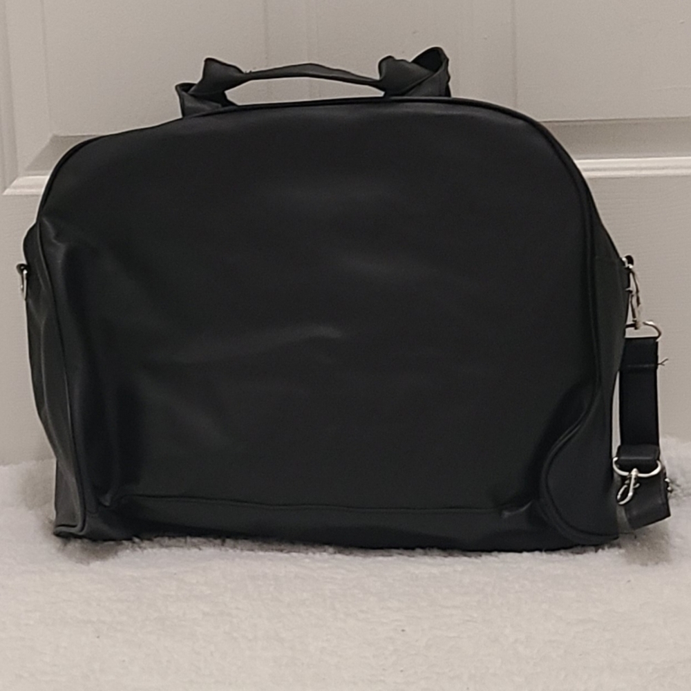 Wonder Nation 5 Piece Black White Checked Faux Fur Vegan Leather Duffle Bag Set - Picture 6 of 6